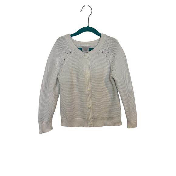 Hanna Andersson White Button Cardigan Size 4 Cotton Fall Winter Sweater - Picture 6 of 6